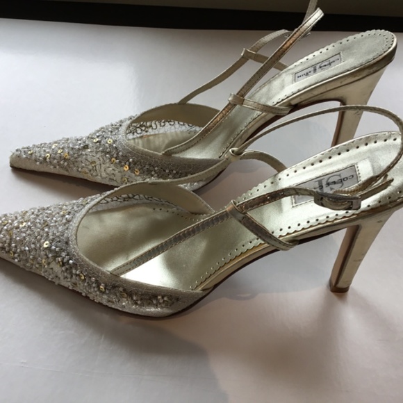 SP collection special occasion lace and beaded evening shoe, size 41 with 4 1/2. - Picture 4 of 5